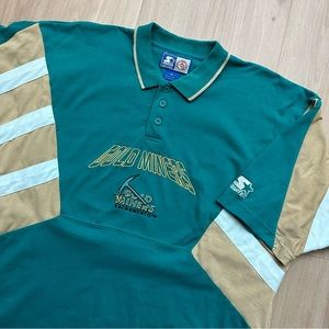 Vintage Starter CFL Sacramento Gold Miners Polo Shirt Mens XL Football RARE